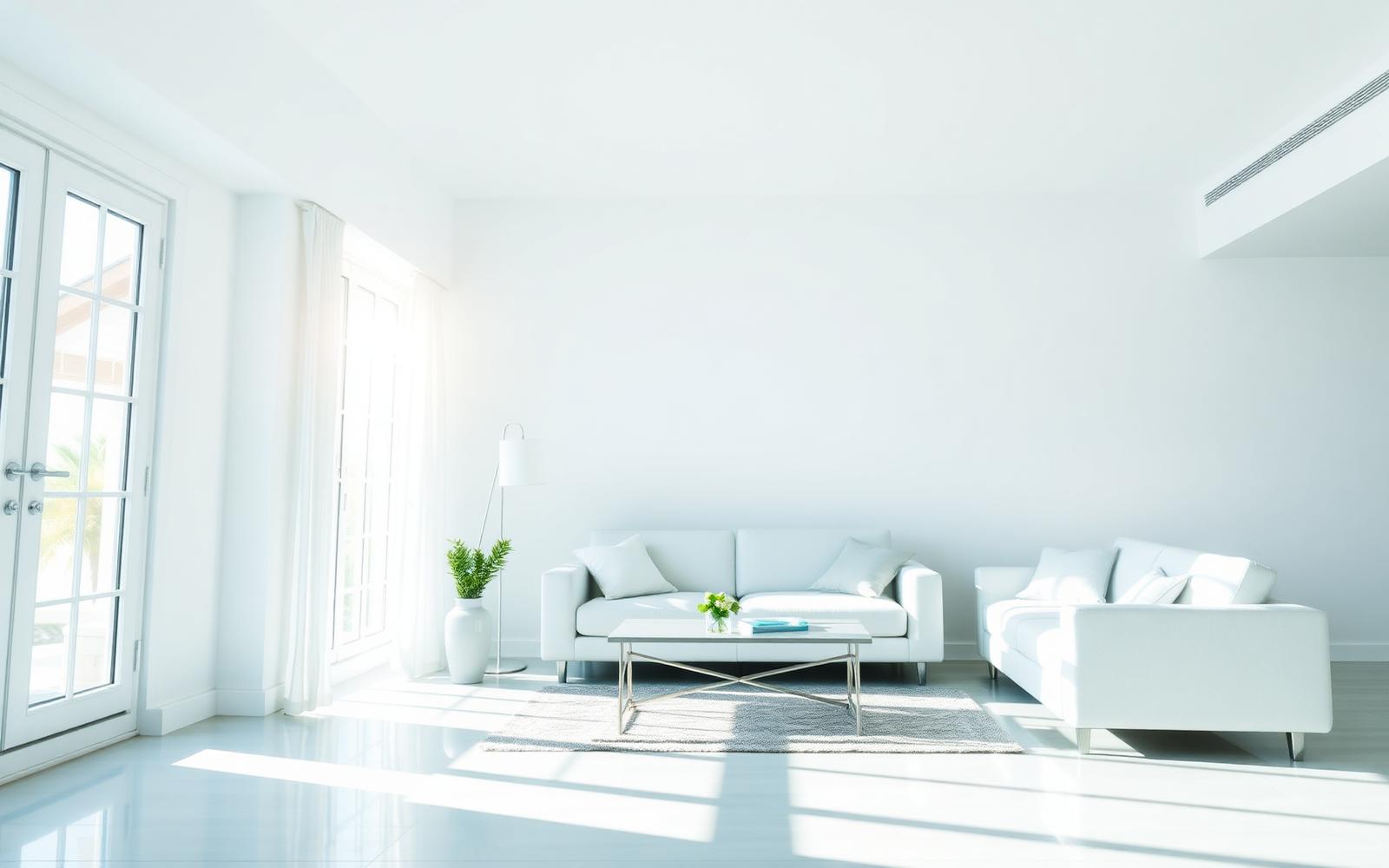 Bright, sparkling clean living room